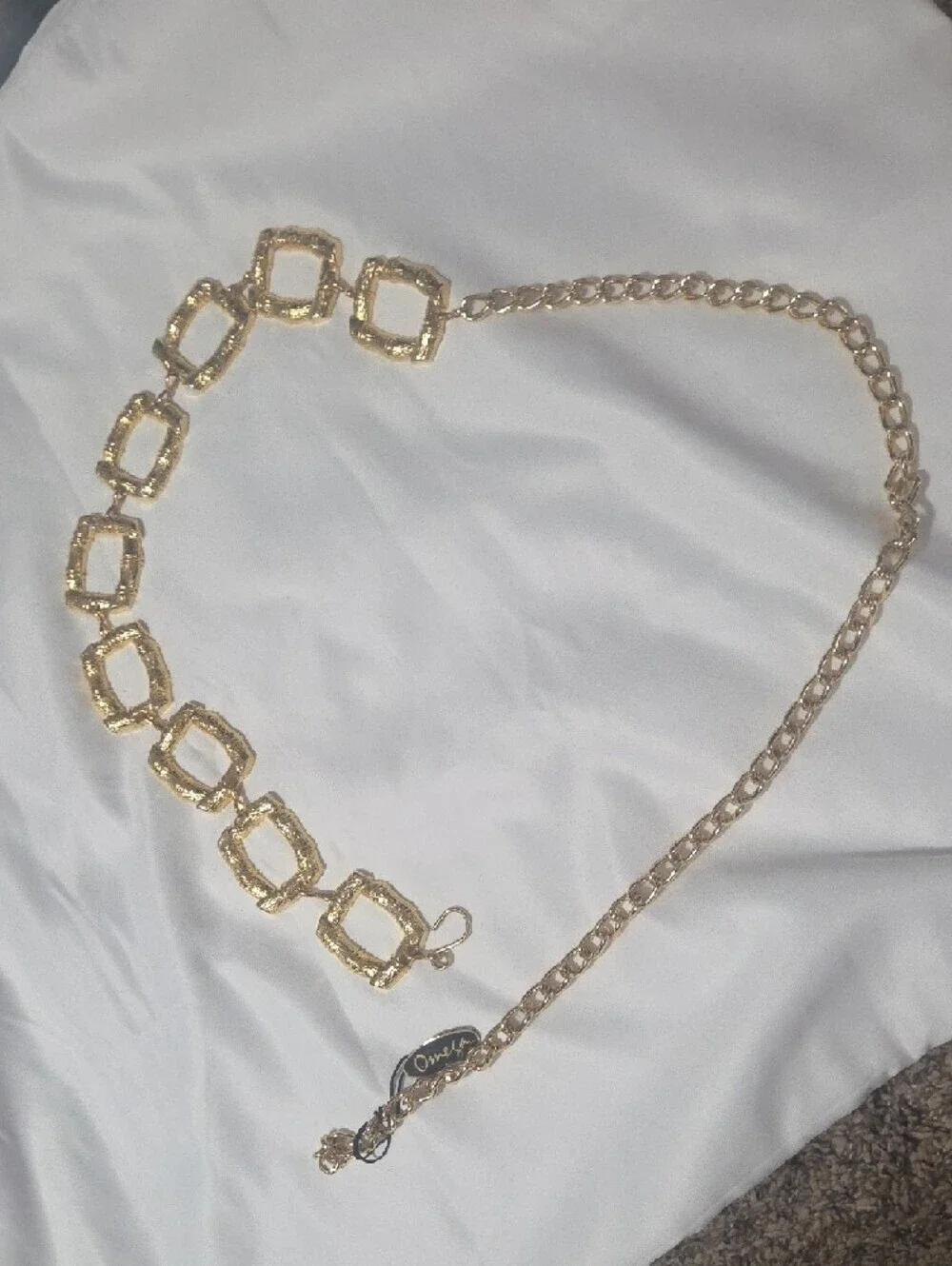 Vintage Omega Gold Chain Link Statement Belt NWT 80s 90s Glam